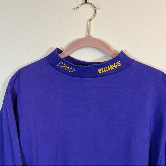 ✨ Reebok NFL Y2K Purple Mock Neck Long Sleeve Minnesota Vikings Medium - Picture 2 of 12